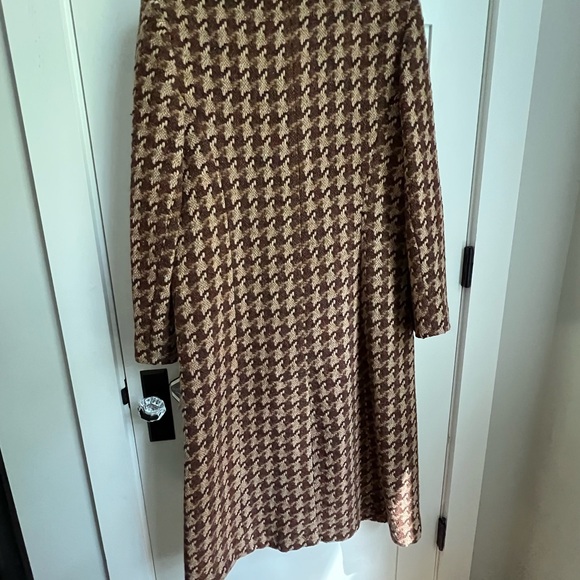 Marvin Richards VTG NEW Houndstooth Wool Coat with Fox Fur Collar Size 10 - Picture 8 of 14